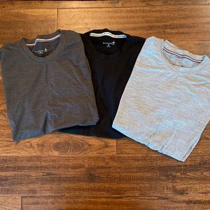 Smartwool Men’s T-shirts, 3: black, charcoal gray stripe, light gray stripe, M